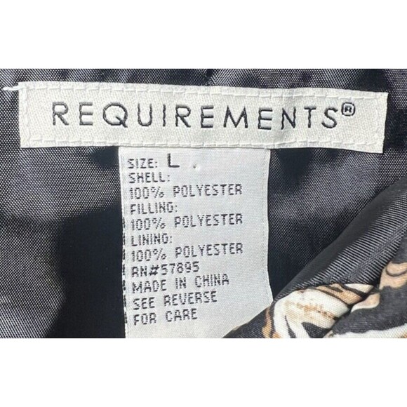 Requirements Quilted Jacket Womens Size Large Brown Tan Patterned‎ Soft Zipper - Picture 7 of 10